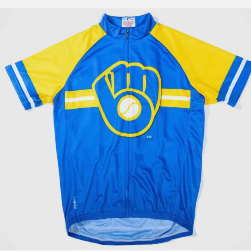 MLB Milwaukee Brewers Short Sleeve Cycling Jerseys