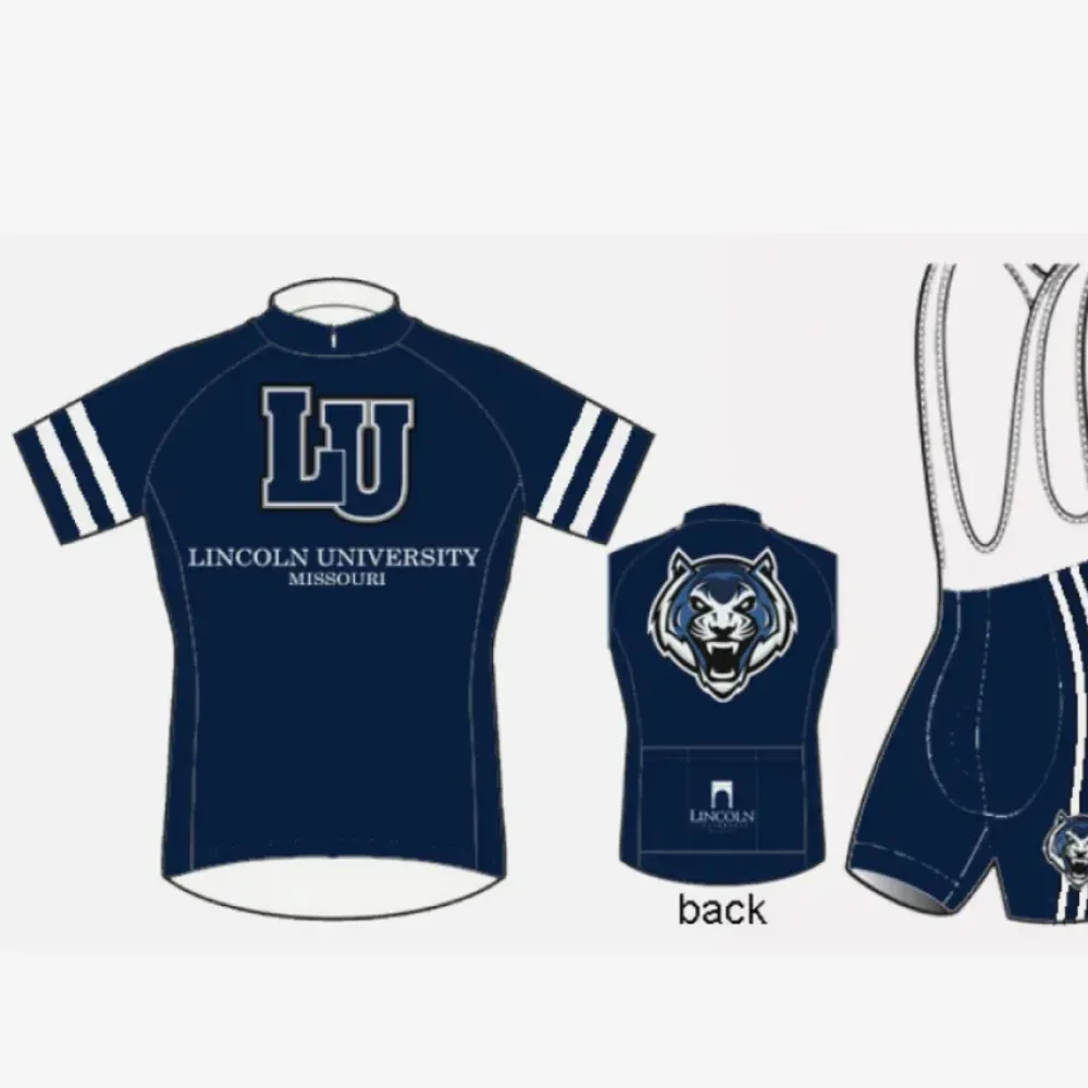 LU Lincoln University Blue Tigers cycling jerseys bib shorts