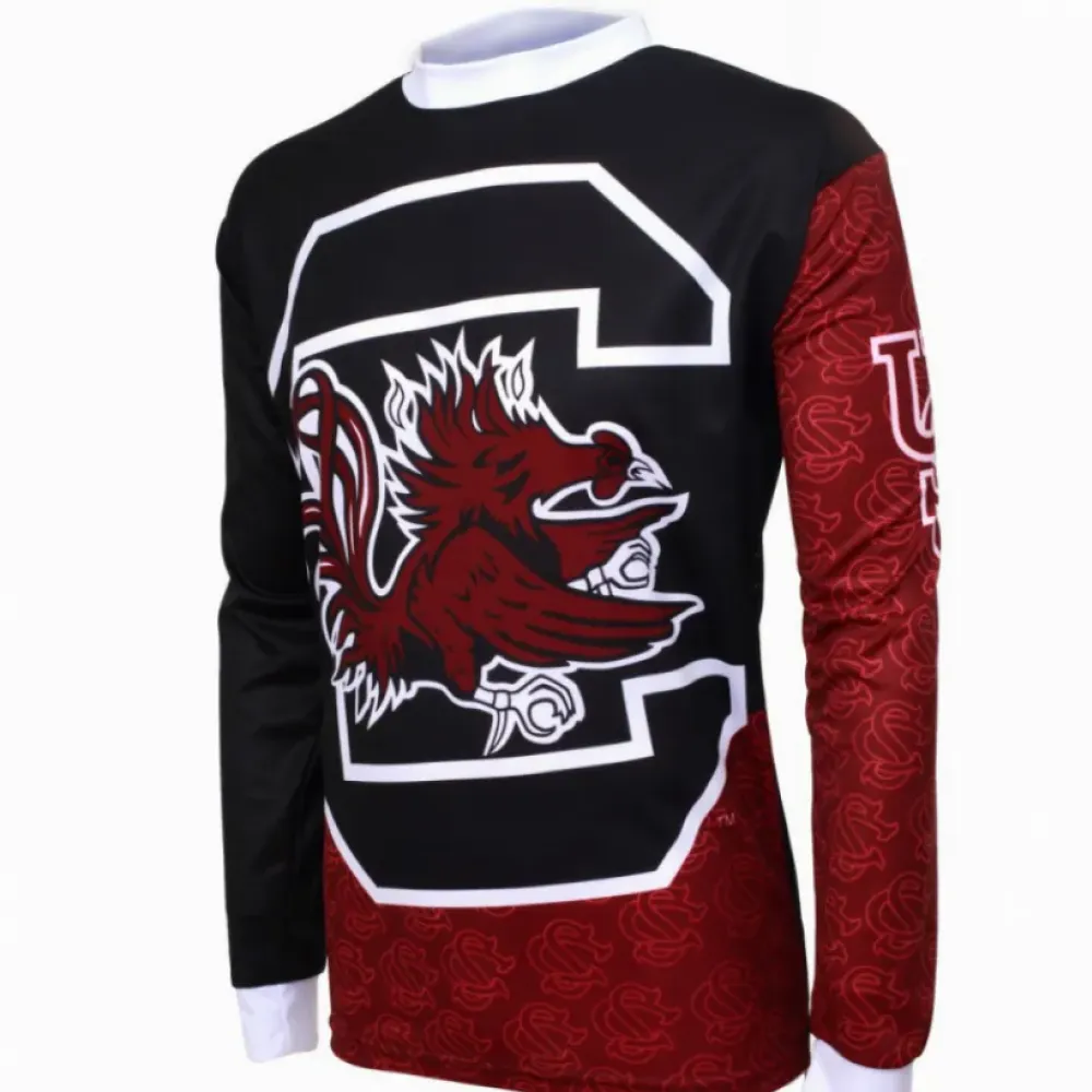 NCAA  U of SC, USC, SC, University of South Carolina Gamecocks Mountain Long Sleeve Bike MTB Cycling Jerseys