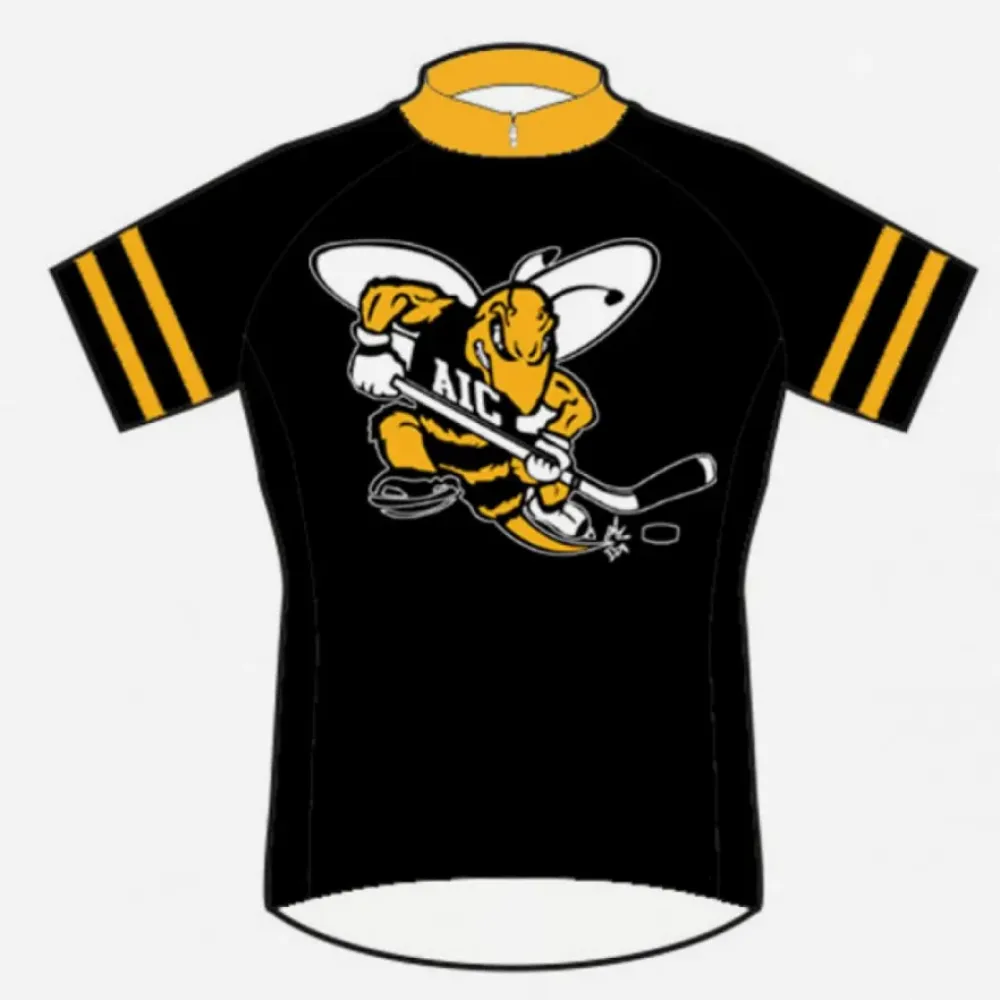 NCAA AIC American International College Yellow Jackets Cycling Jerseys