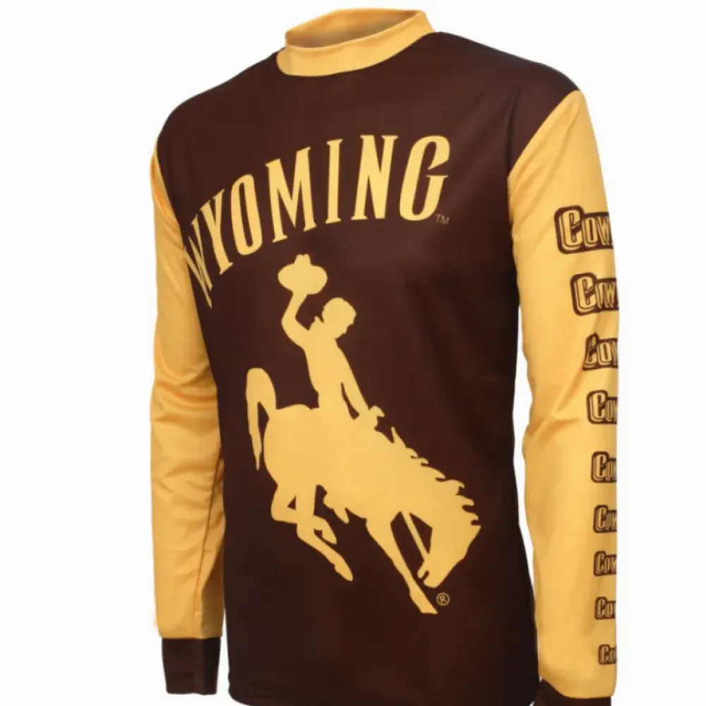 NCAA  UW The University of Wyoming Cowboys Mountain Long Sleeve Bike MTB Cycling Jerseys