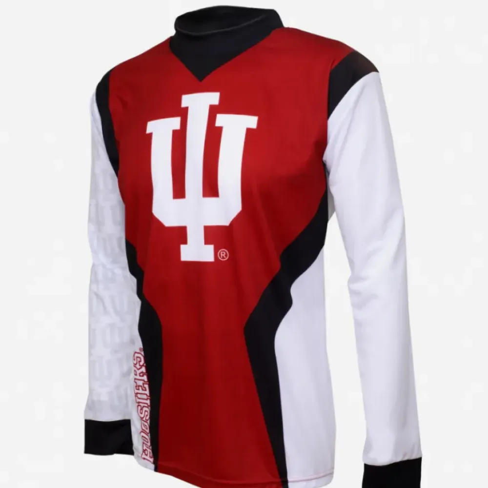 NCAA IU Indiana University Bloomington Hoosiers Mountain Long Sleeve Bike MTB Cycling Jerseys