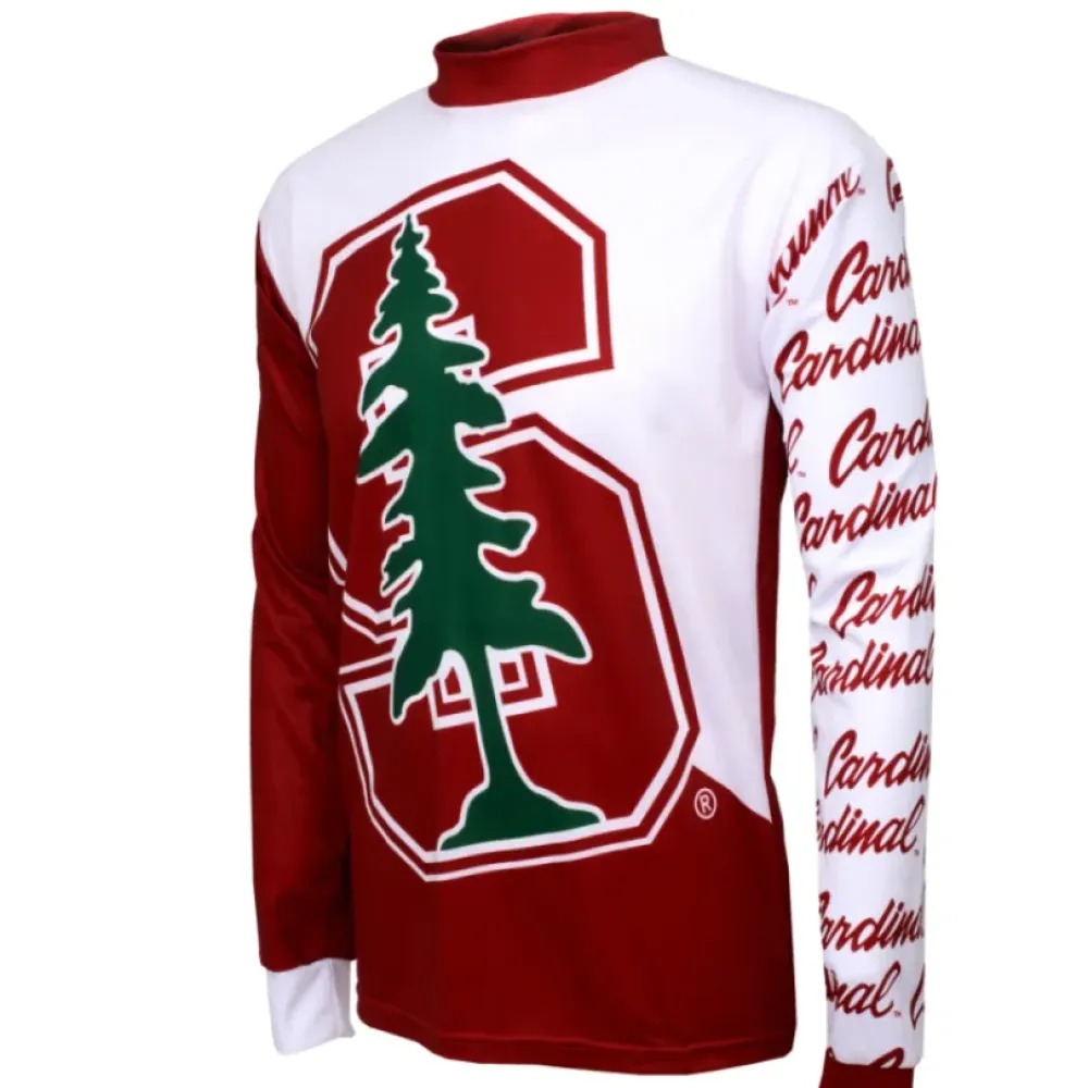 NCAA Leland Stanford Junior University Cardinal Mountain Long Sleeve Bike MTB Cycling Jerseys