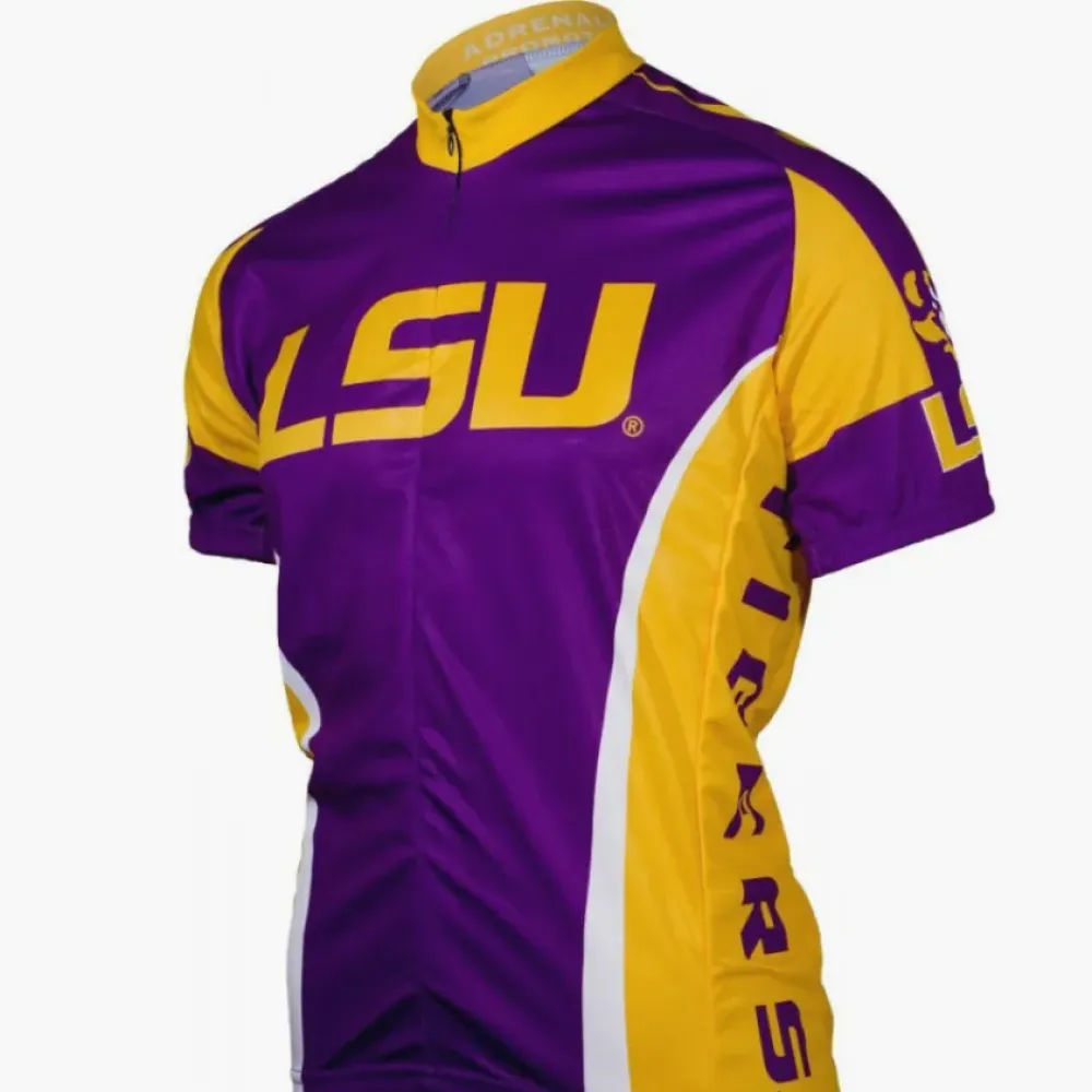NCAA LSU Louisiana State University Tigers Short Sleeve Bicycle Cycling Jerseys
