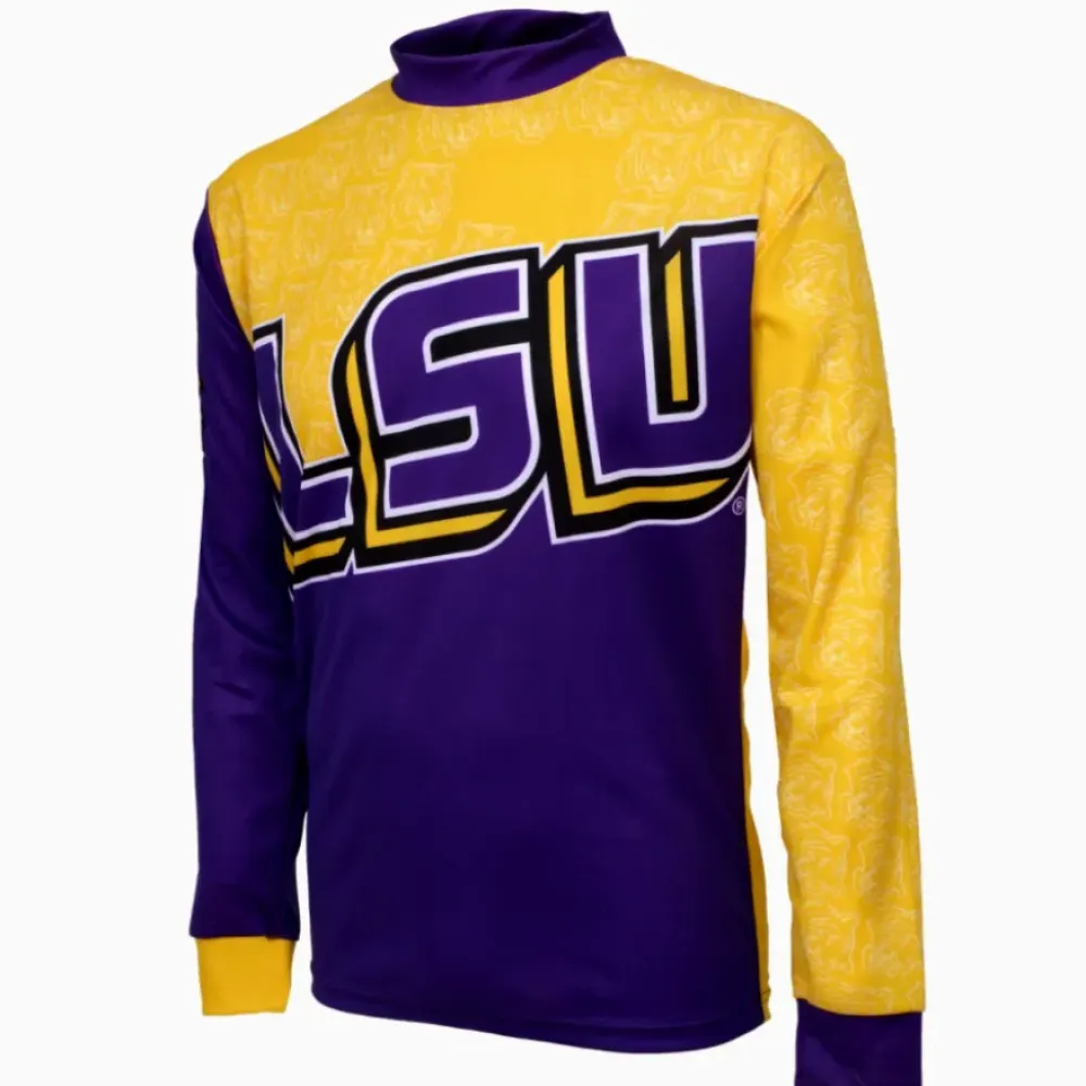 NCAA LSU Tigers Mountain Long Sleeve MTB Bike Cycling Jerseys