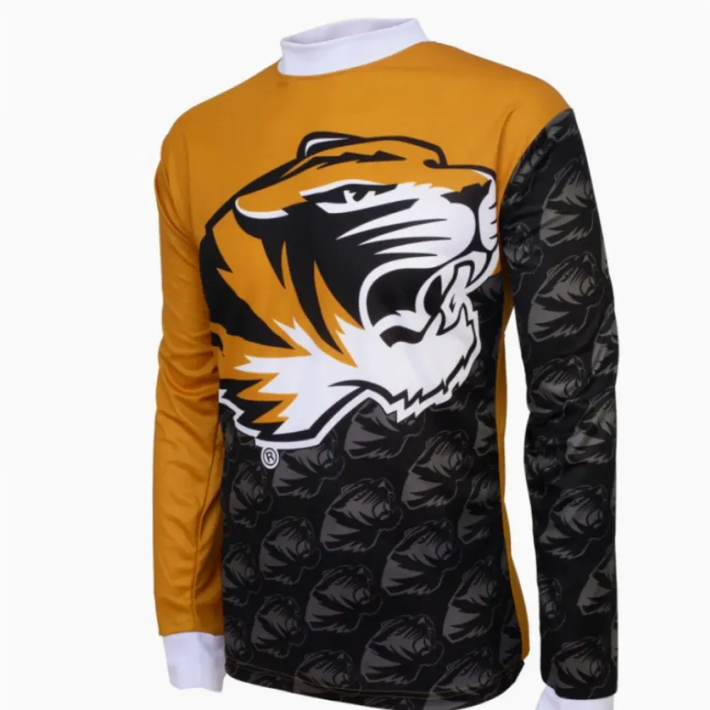 NCAA Mizzou, MU, University of Missouri Tigers Mountain Long Sleeve Bike MTB Cycling Jerseys