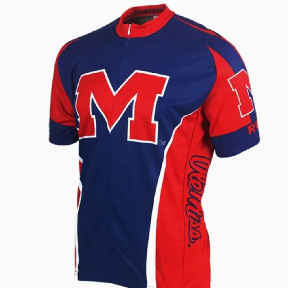 NCAA The University of Mississippi Ole Miss Rebels Short Sleeve Cycling Jerseys