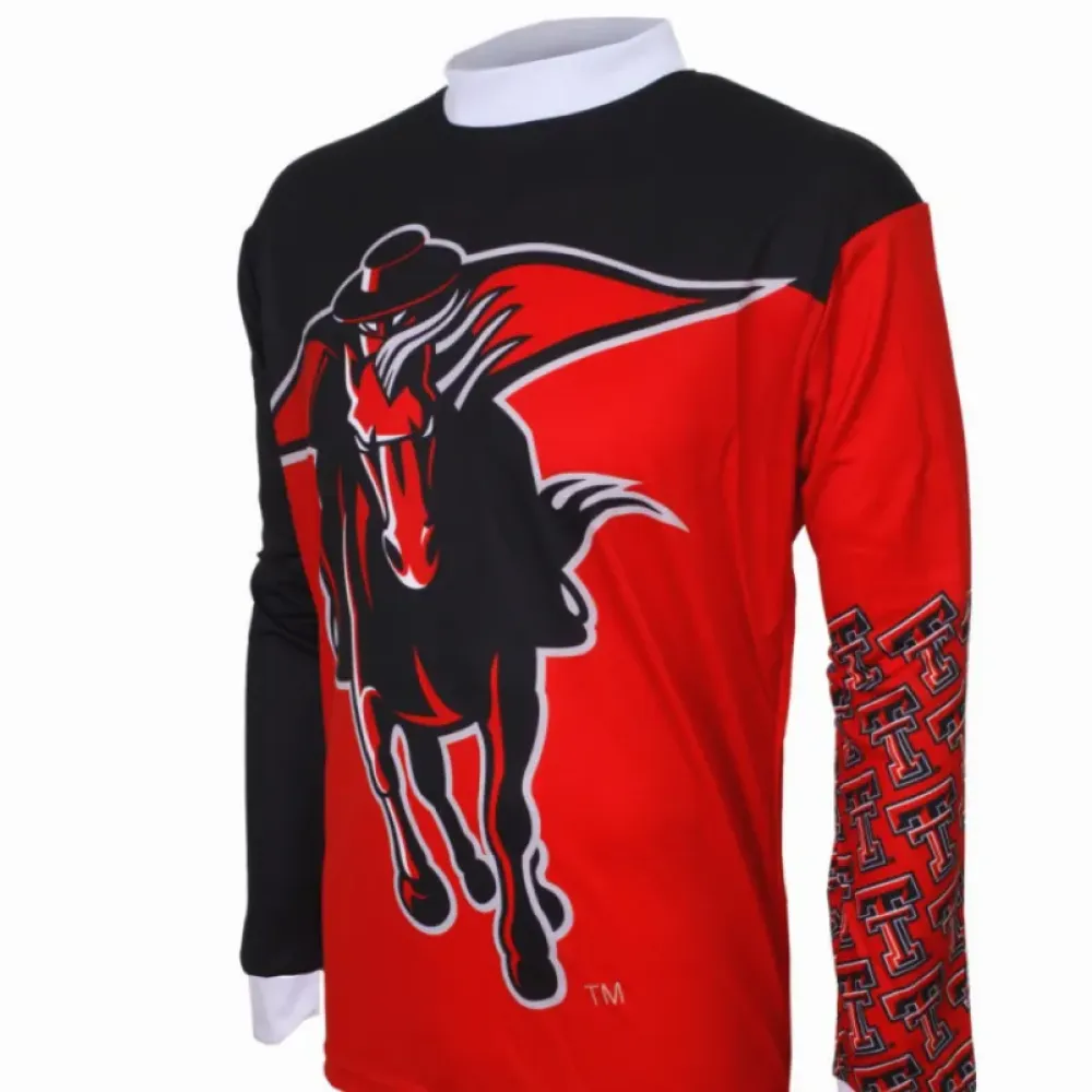 NCAA TTU Texas Tech University Red Raiders Mountain Long Sleeve Bike MTB Cycling Jerseys