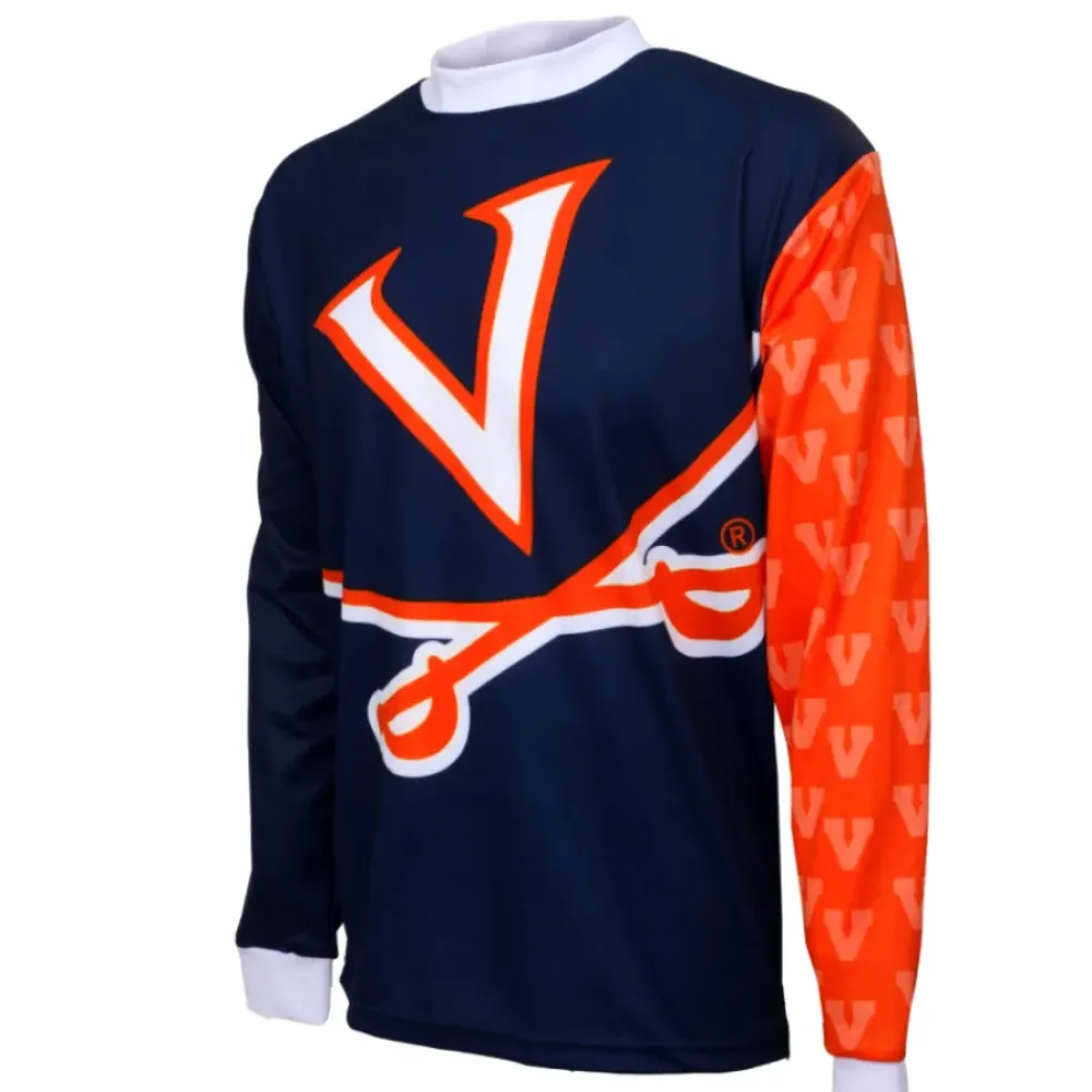 NCAA U.Va. UVA University of Virginia Cavaliers Mountain Long Sleeve Bike MTB Cycling Jerseys