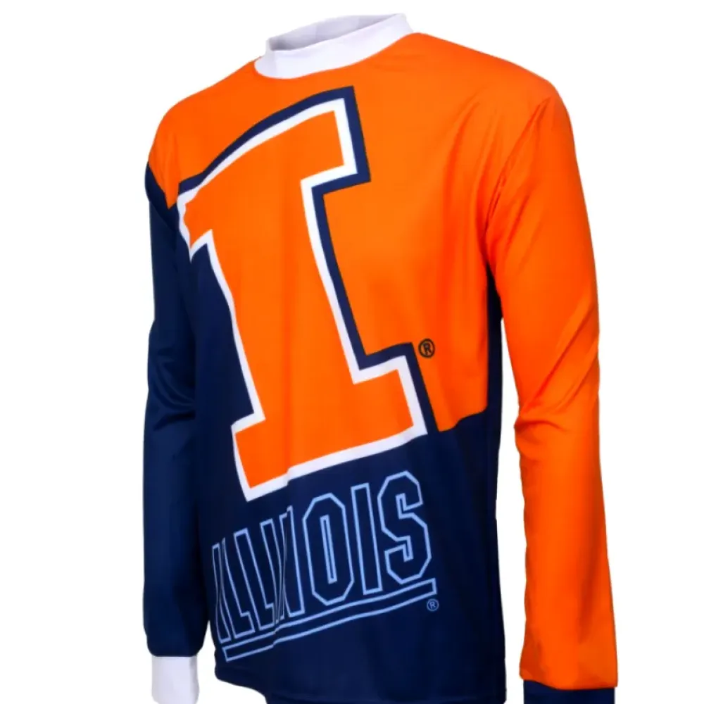NCAA UIUC U of I, Illinois Fighting Illini Mountain Long Sleeve Bike MTB Cycling Jerseys