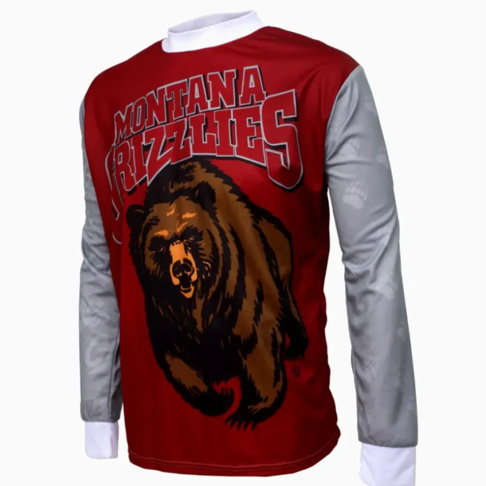 NCAA UM The University of Montana Grizzlies Mountain Long Sleeve Bike MTB Cycling Jerseys