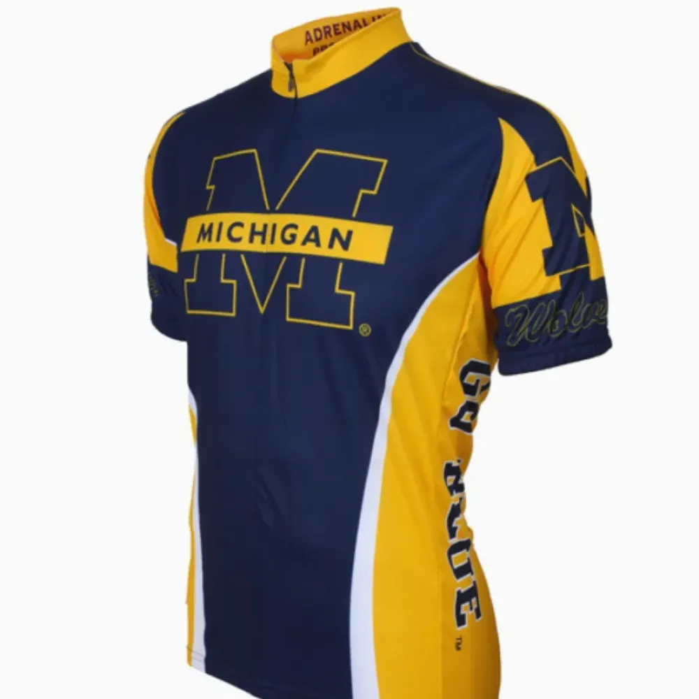 NCAA UM, U-M, U of M, UMich, University Of Michigan Wolverines Cycling Jerseys
