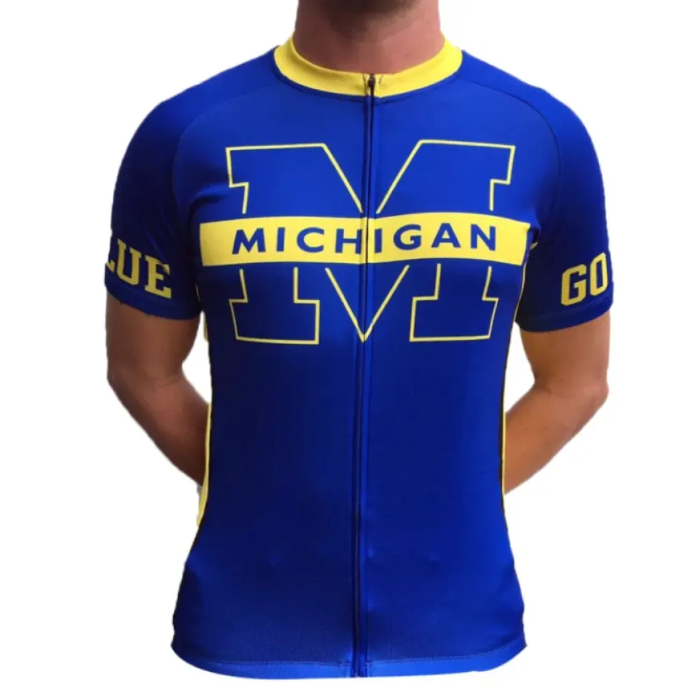NCAA UM, U-M, U of M, UMich,University Of Michigan Wolverines Cycling Jerseys