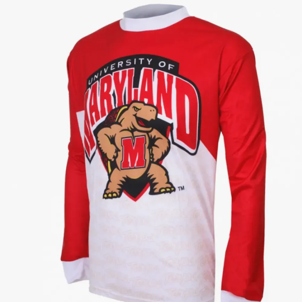 NCAA UMD, University of Maryland Terrapins Mountain Long Sleeve Bike MTB Cycling Jerseys