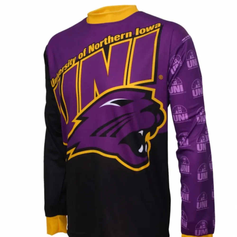 NCAA University of Northern Iowa UNI Panthers Mountain Long Sleeve Bike MTB Cycling Jerseys