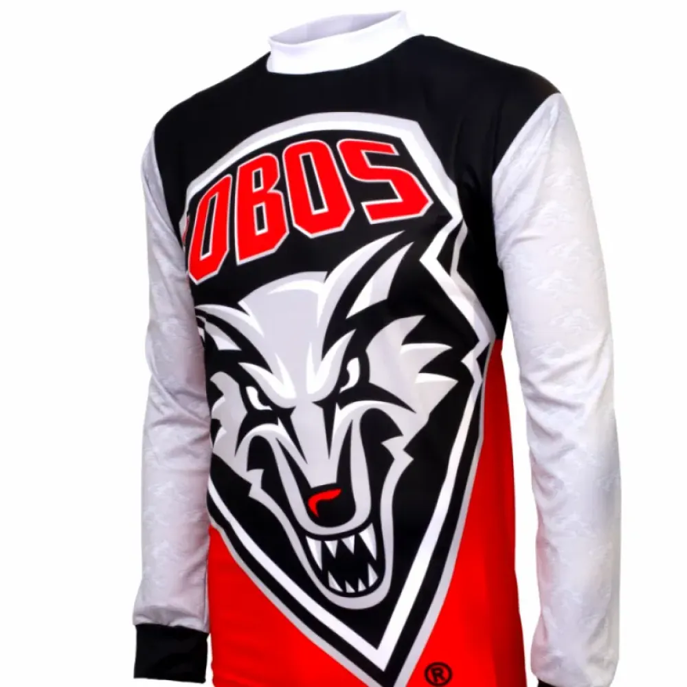 NCAA UNM The University of New Mexico Lobos Mountain Long Sleeve Bike MTB Cycling Jerseys