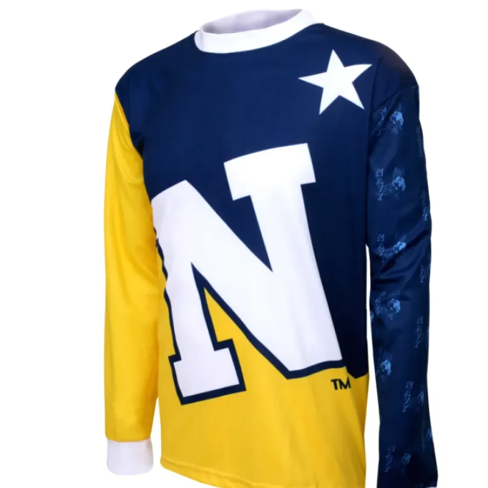 NCAA USNA, Annapolis Navy Midshipmen Mountain Long Sleeve Bike MTB Cycling Jerseys