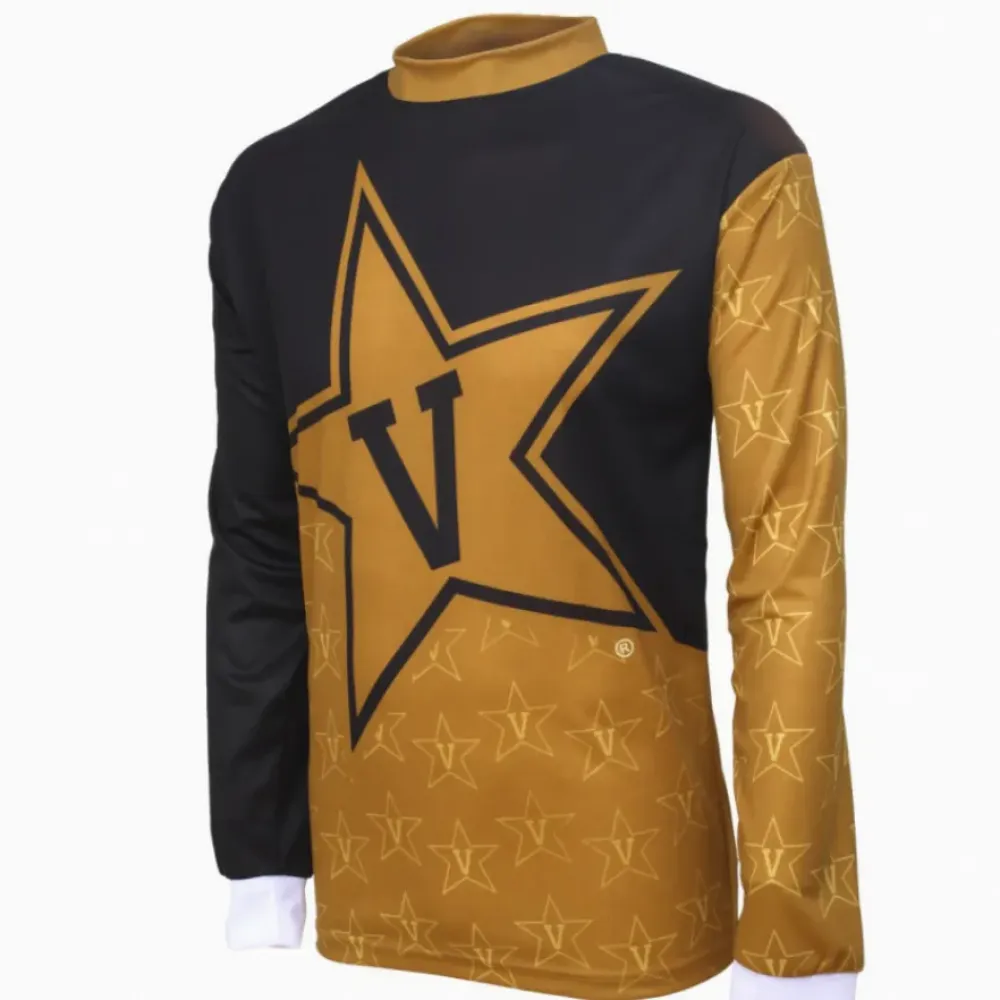 NCAA Vandy Vanderbilt University Commodores Mountain Long Sleeve Bike MTB Cycling Jerseys