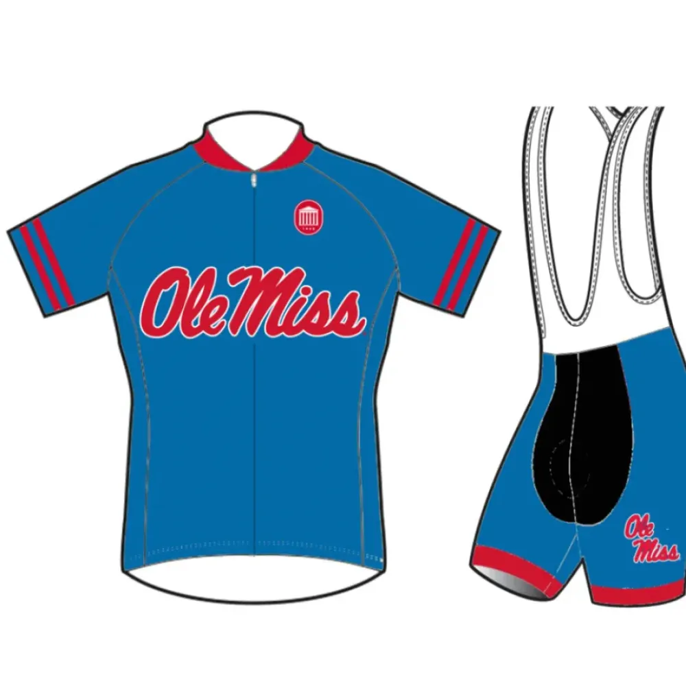 The University of Mississippi Ole Miss Cycling  Jerseys and (bib) shorts