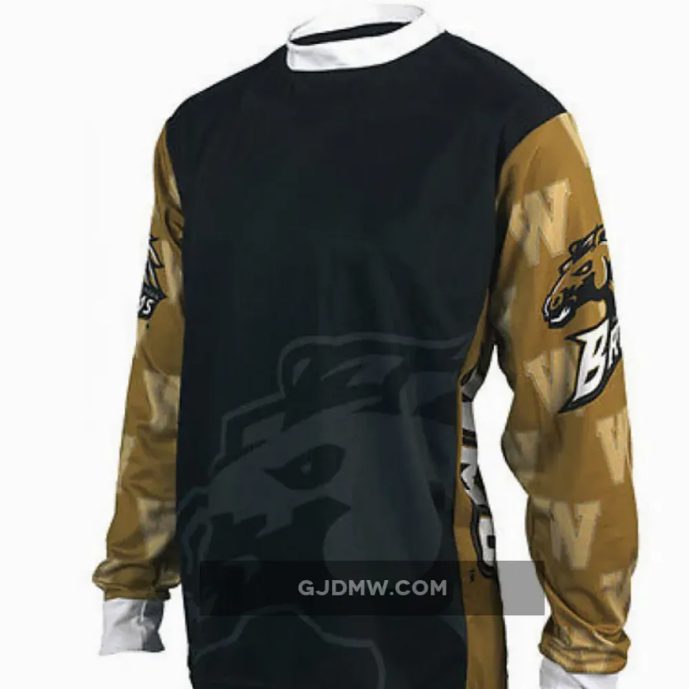 NCAA WMU Western Michigan University Broncos Mountain Long Sleeve Bike MTB Cycling Jerseys