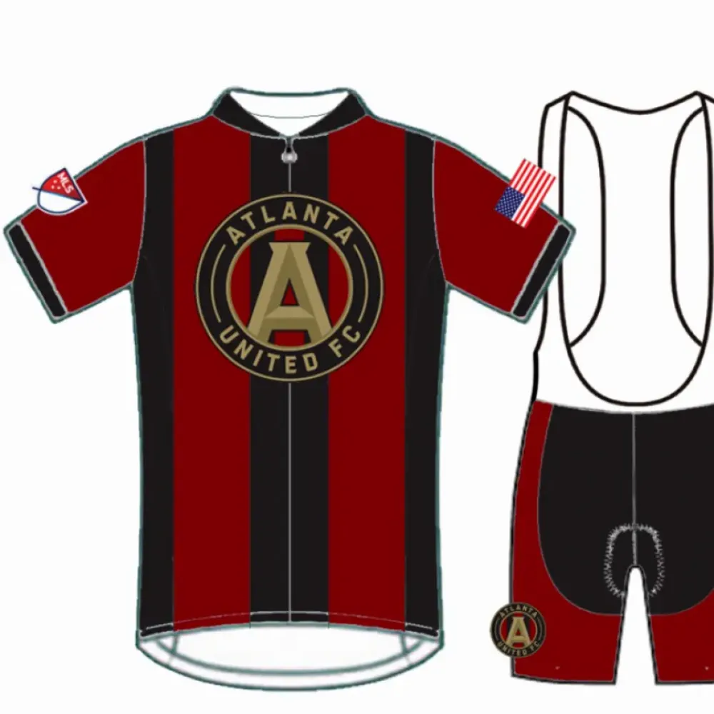 MLS Atlanta United FC Short Sleeve Cycling Jerseys bib shorts kit