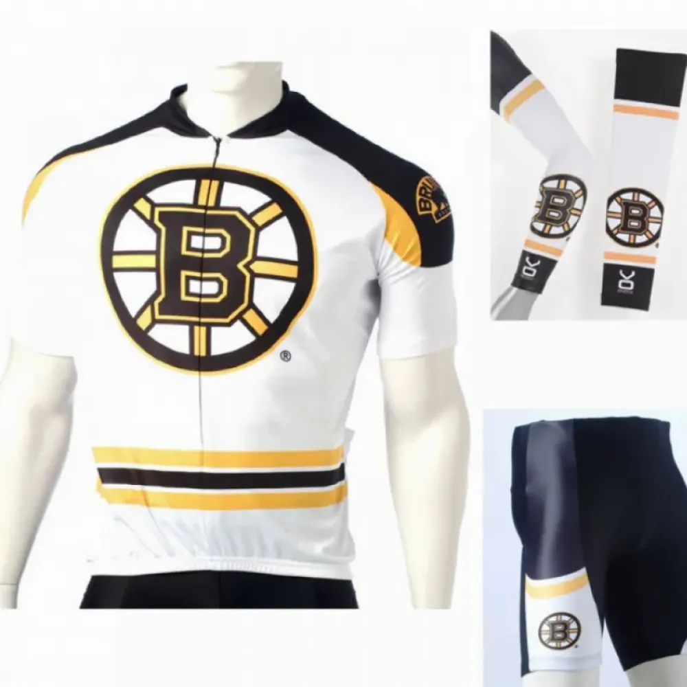 NHL Boston Bruins Cycling Jerseys Bib Shorts Arm Warmers