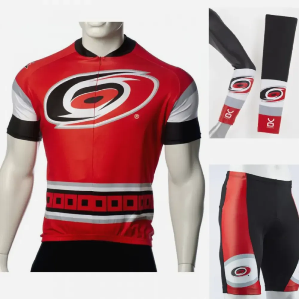 NHL Carolina Hurricanes Cycling Jerseys Bib Shorts Arm Warmers