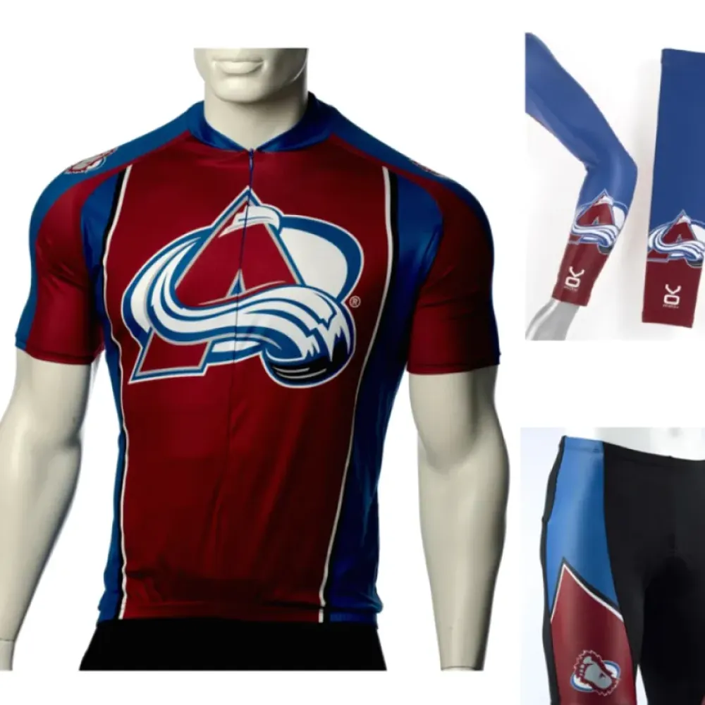 NHL Colorado Avalanche Cycling Jerseys Bib Shorts Arm Warmers