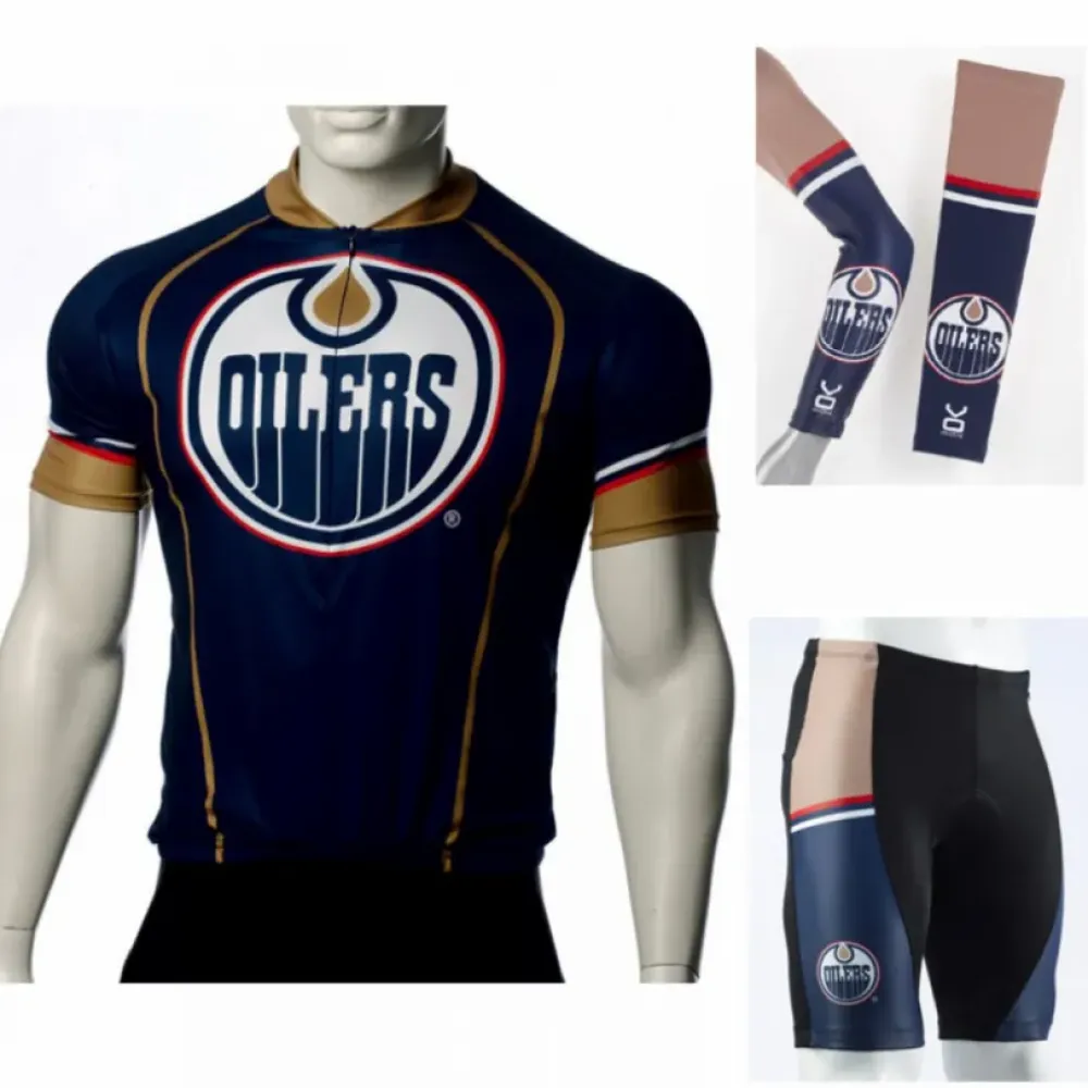 NHL Edmonton Oilers Cycling Jerseys Bib Shorts Arm Warmers