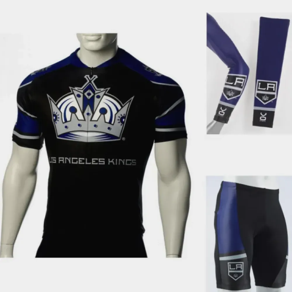 NHL Los Angeles Kings Cycling Jersey Bib Shorts Arm Warmers