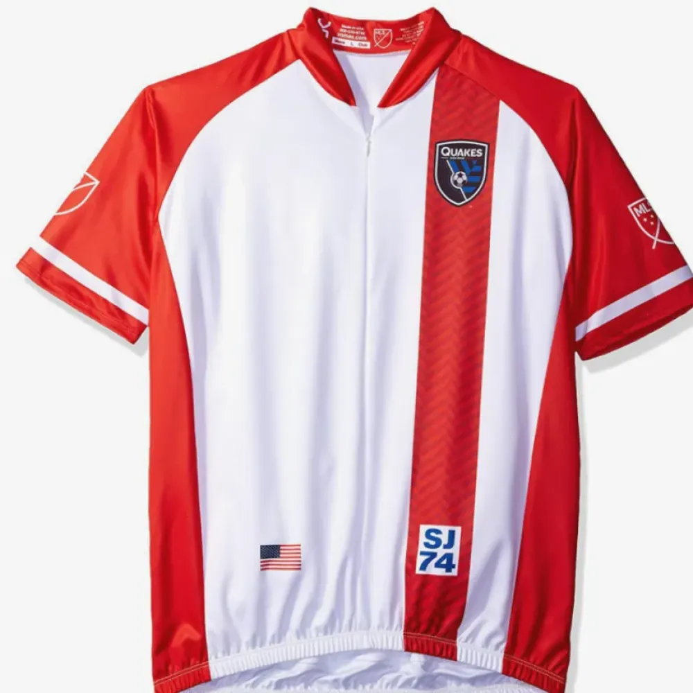 MLS San Jose Earthquakes Short Sleeve Cycling Jerseys White/Red