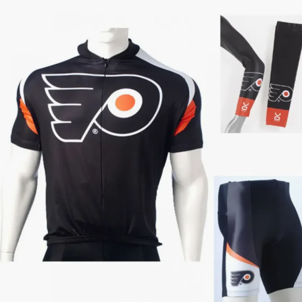 NHL Philadelphia Flyers Cycling Jerseys Bib Shorts Arm Warmers