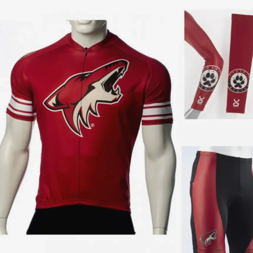 NHL Phoenix Coyotes Cycling Jerseys Bib Shorts Arm Warmers