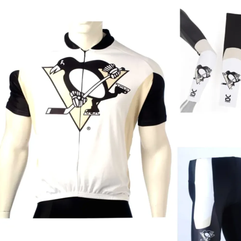 NHL Pittsburgh Penguins Cycling Jerseys Bib Shorts Arm Warmers
