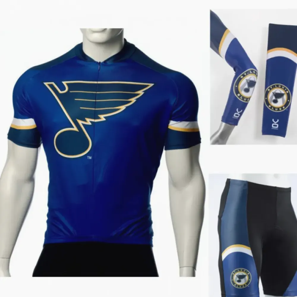 NHL St. Louis Blues Cycling Jerseys Bib Shorts Arm Warmers