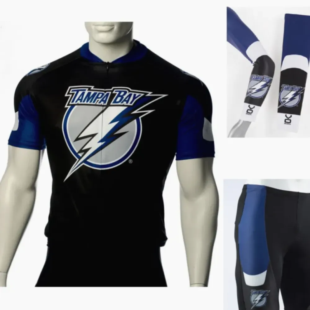 NHL Tampa Bay Lightning Cycling Jerseys Bib Shorts Arm Warmers