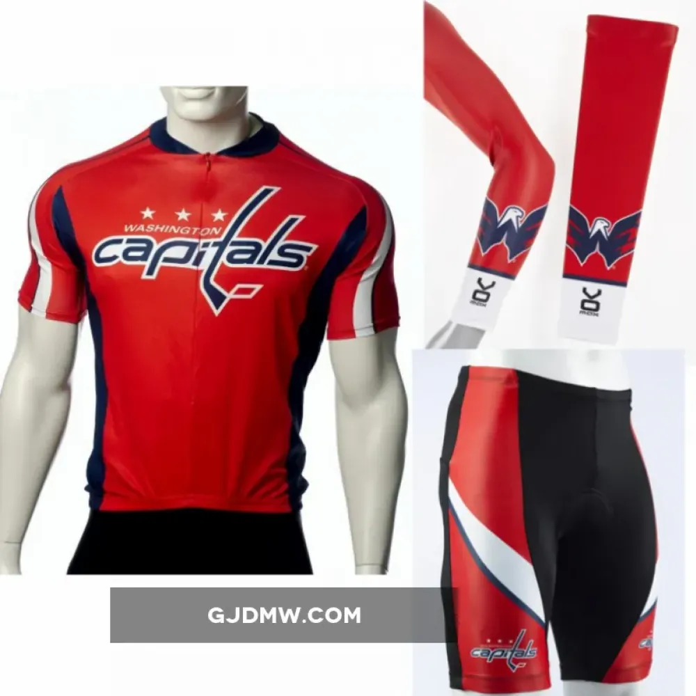 NHL Washington Capitals Cycling Jerseys Bib Shorts Arm Warmers