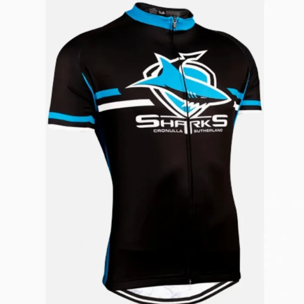 NRL Cronulla-Sutherland Sharks Short Sleeve Cycling Jerseys