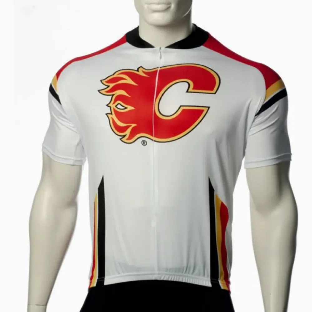 NHL Calgary Flames Cycling Jerseys Bib Shorts Arm Warmers